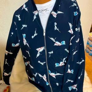 Hummingbird print dark blue